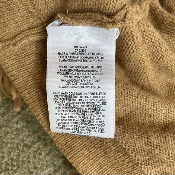 BCBG CAMEL FRINGED SHRUG SWEATER - Picture 3 of 13